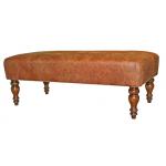 Leather bench footstool